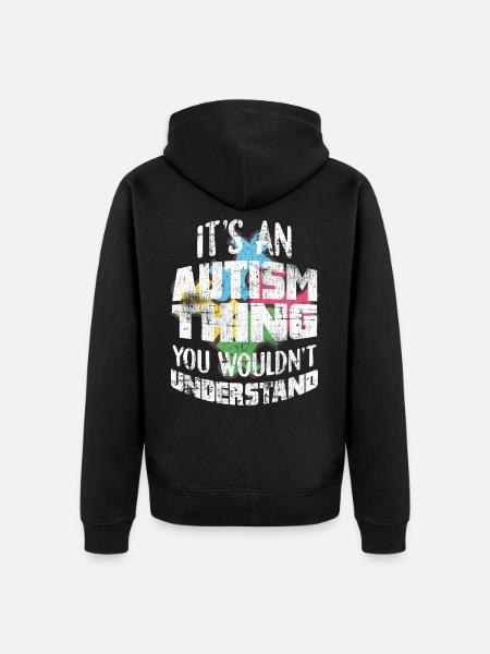 autism - Unisex Premium Organic Zip Hoodie - black