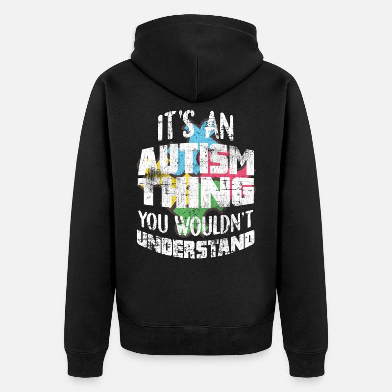 autisme - Veste à capuche bio Premium Unisexe - noir