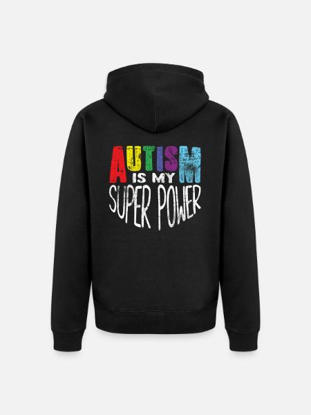autism - Unisex Premium Organic Zip Hoodie - black
