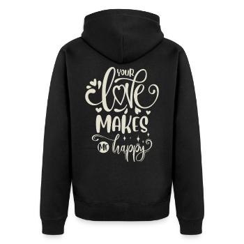 Chère citation - Veste à capuche bio Premium Unisexe - noir - Dos - Nico (187cm)