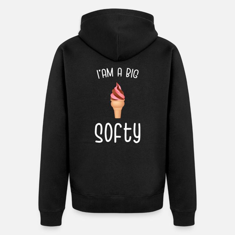 Eis Softeis Eisdiele Sommer Geschenk - Unisex Premium Bio Zip Hoodie - Schwarz