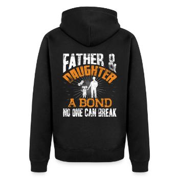 Papa und Tochter - Unisex Premium Bio Zip Hoodie - Schwarz - Hinten - Nico (187cm)