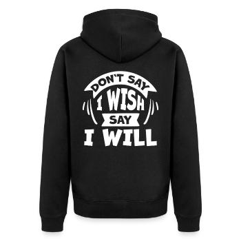 Motivation de confiance en soi - Veste à capuche bio Premium Unisexe - noir - Dos - Nico (187cm)