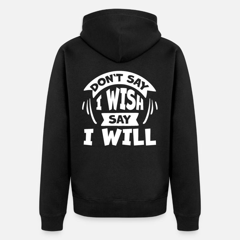 Selbstbewusstsein Motivation - Unisex Premium Bio Zip Hoodie - Schwarz