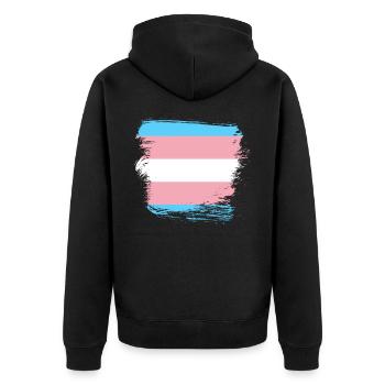 Transgender - Unisex Premium Organic Zip Hoodie - black - Back - Nico (187cm)