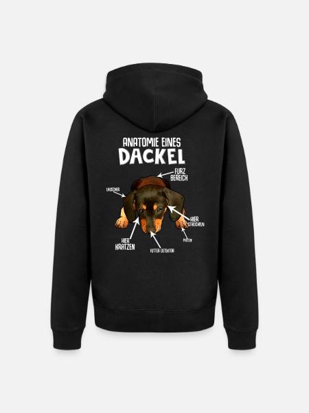 Dackel Hund Hunderasse - Unisex Premium Bio Zip Hoodie - Schwarz