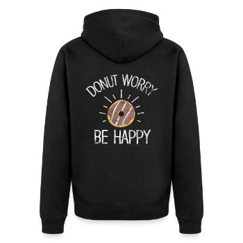donut - Unisex Premium Organic Zip Hoodie - black - Back - Nico (187cm)