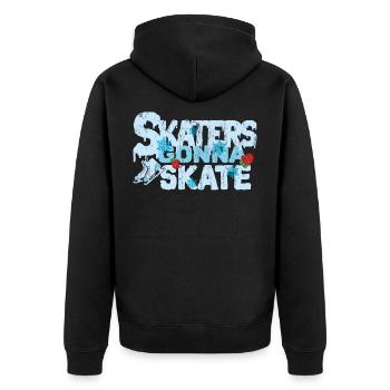 Schlittschuh Eislaufen - Unisex Premium Bio Zip Hoodie - Schwarz - Hinten - Nico (187cm)