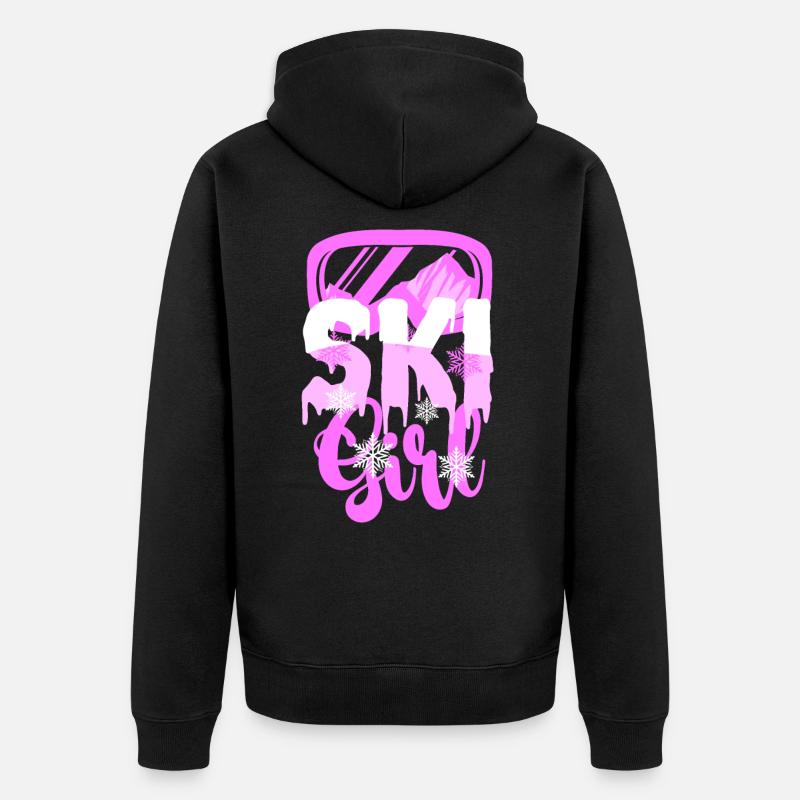 Fille de ski - Veste à capuche bio Premium Unisexe - noir