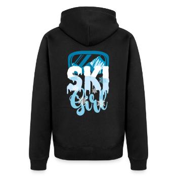 Ski girl - Unisex Premium Organic Zip Hoodie - black - Back - Nico (187cm)