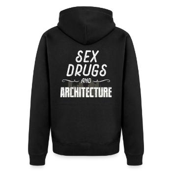 architecte - Veste à capuche bio Premium Unisexe - noir - Dos - Nico (187cm)
