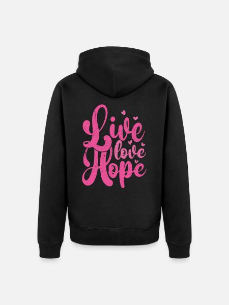 breast cancer - Unisex Premium Organic Zip Hoodie - black