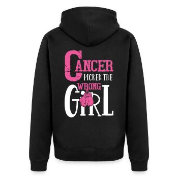 Le cancer a choisi la mauvaise fille - Veste à capuche bio Premium Unisexe - noir - Dos - Nico (187cm)