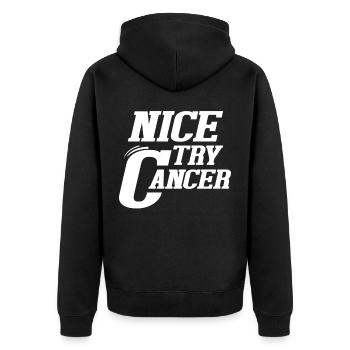 Bon essayez le cancer - Veste à capuche bio Premium Unisexe - noir - Dos - Nico (187cm)