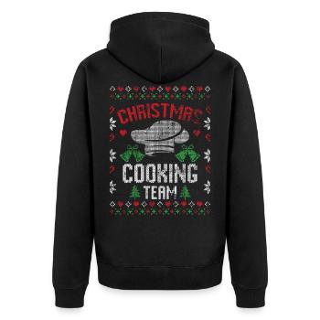 Noël moche cuisine Noël - Veste à capuche bio Premium Unisexe - noir - Dos - Nico (187cm)
