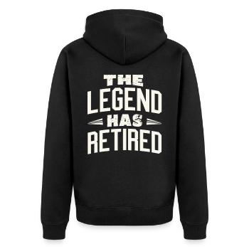 La légende est à la retraite - Veste à capuche bio Premium Unisexe - noir - Dos - Nico (187cm)