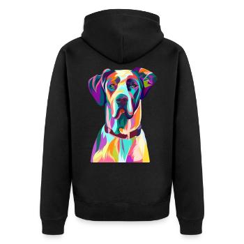 Great Dane Dog - Unisex Premium Organic Zip Hoodie - black - Back - Nico (187cm)