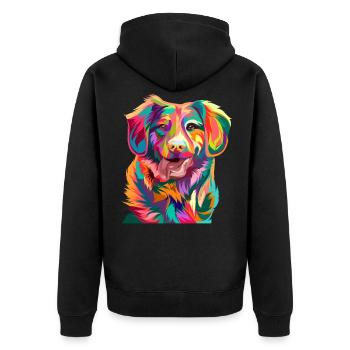 Chien artistique race de chien - Veste à capuche bio Premium Unisexe - noir - Dos - Nico (187cm)