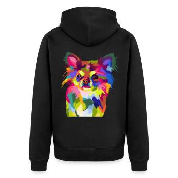 Chihuahua chien - Veste à capuche bio Premium Unisexe - noir - Dos - Nico (187cm)