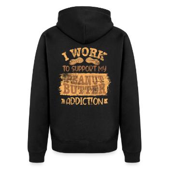 Peanut Butter - Unisex Premium Bio Zip Hoodie - Schwarz - Hinten - Nico (187cm)