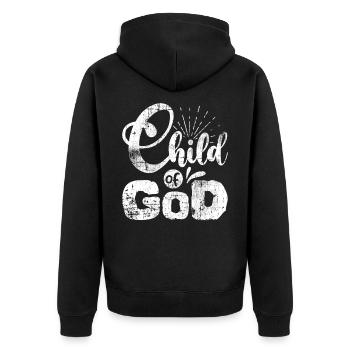 Gott - Unisex Premium Bio Zip Hoodie - Schwarz - Hinten - Nico (187cm)
