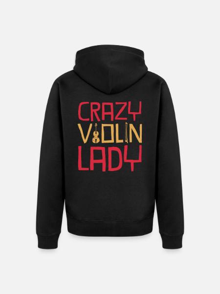 violin - Unisex Premium Organic Zip Hoodie - black