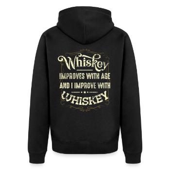 whisky - Veste à capuche bio Premium Unisexe - noir - Dos - Nico (187cm)