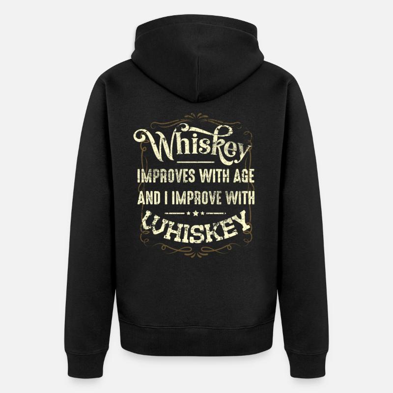 Whiskey - Unisex Premium Bio Zip Hoodie - Schwarz