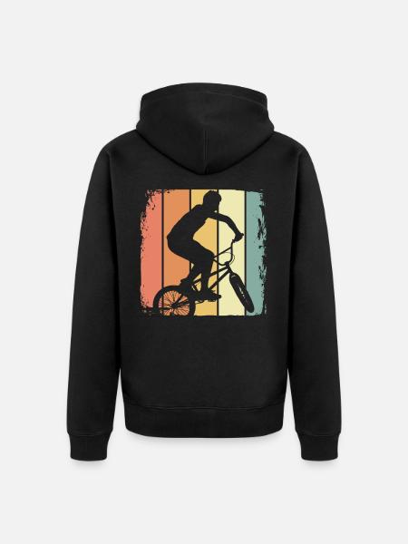 BMX retro - Unisex Premium Organic Zip Hoodie - black