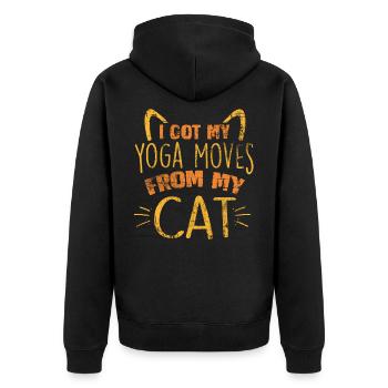 Chat de yoga - Veste à capuche bio Premium Unisexe - noir - Dos - Nico (187cm)