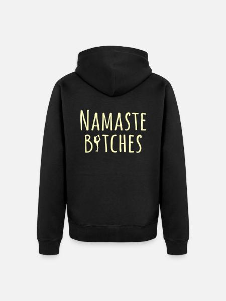 yoga - Unisex Premium Organic Zip Hoodie - black