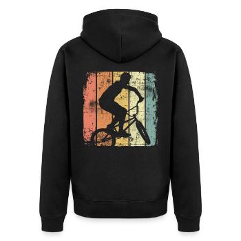 BMX rétro - Veste à capuche bio Premium Unisexe - noir - Dos - Nico (187cm)