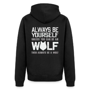 Wolf - Veste à capuche bio Premium Unisexe - noir - Dos - Nico (187cm)