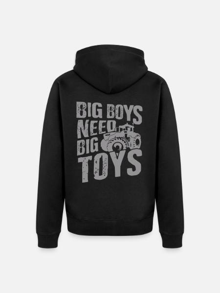 tractor - Unisex Premium Organic Zip Hoodie - black