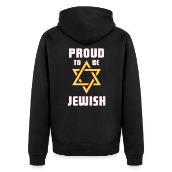 Hebrew Jew Judaism Israel Hanukkah Gift - Unisex Premium Organic Zip Hoodie - black - Back - Nico (187cm)