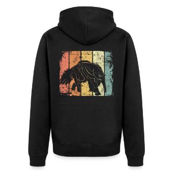 anteater - Unisex Premium Organic Zip Hoodie - black - Back - Nico (187cm)