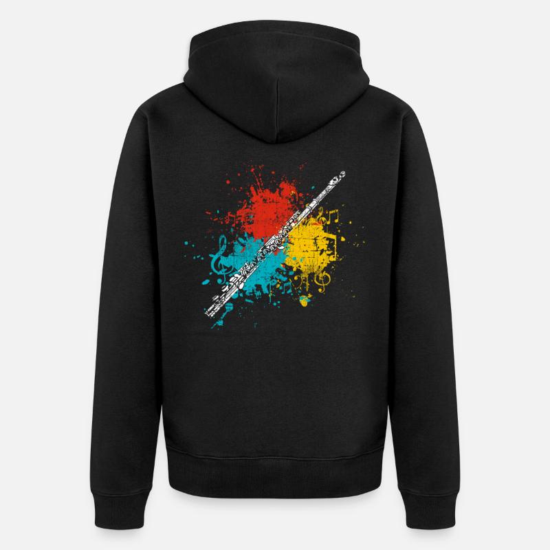 Querflöte - Unisex Premium Bio Zip Hoodie - Schwarz