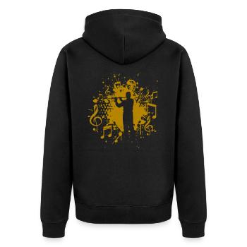 flûte - Veste à capuche bio Premium Unisexe - noir - Dos - Nico (187cm)