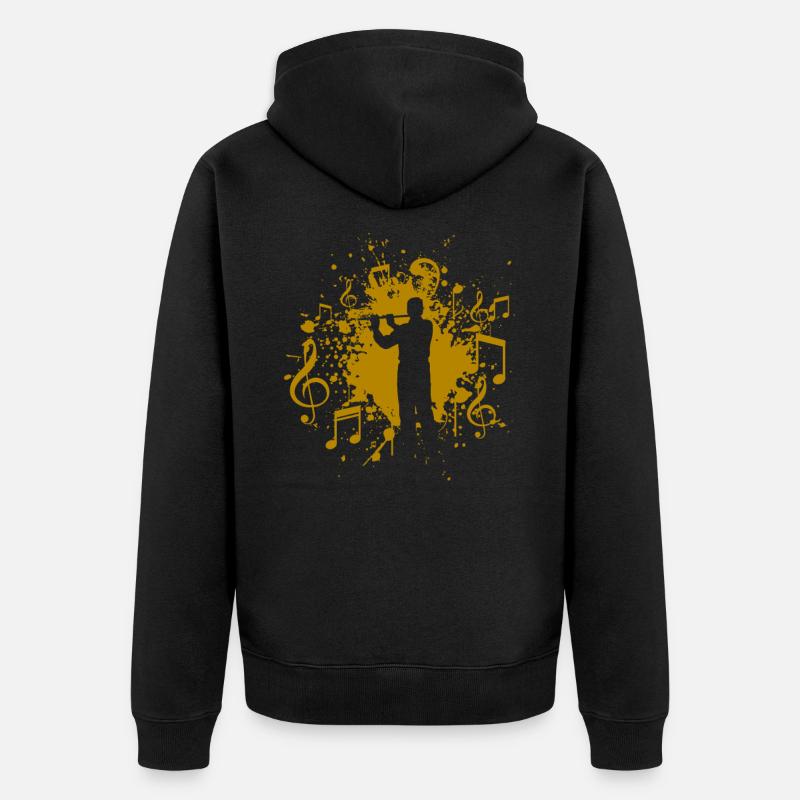 flûte - Veste à capuche bio Premium Unisexe - noir