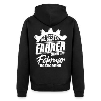Autofahrer Auto - Unisex Premium Bio Zip Hoodie - Schwarz - Hinten - Nico (187cm)