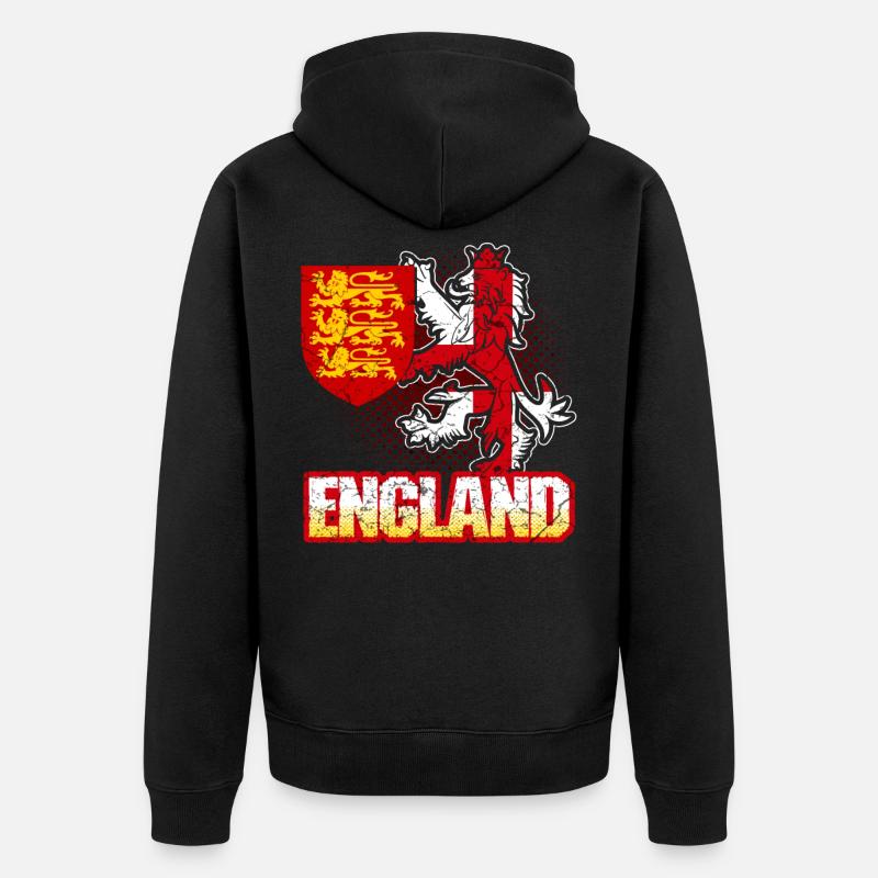 England Wappen - Unisex Premium Bio Zip Hoodie - Schwarz