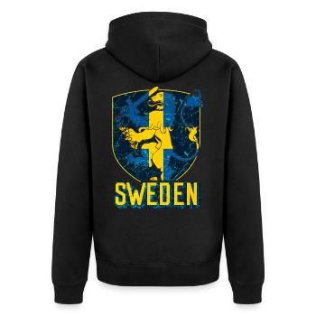 Drapeau de la Suède - Veste à capuche bio Premium Unisexe - noir - Dos - Nico (187cm)
