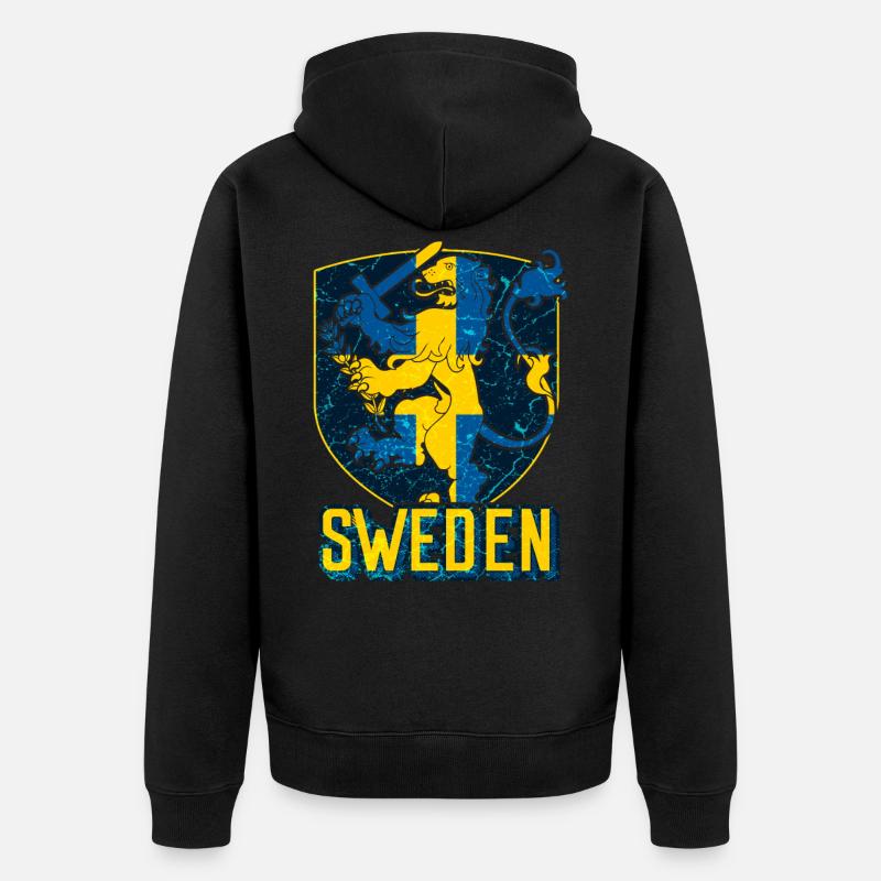 Drapeau de la Suède - Veste à capuche bio Premium Unisexe - noir