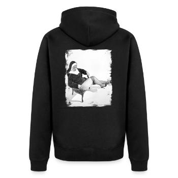 Nonne sexy - Veste à capuche bio Premium Unisexe - noir - Dos - Nico (187cm)
