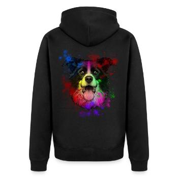 Australian Shepherd - Unisex Premium Organic Zip Hoodie - black - Back - Nico (187cm)
