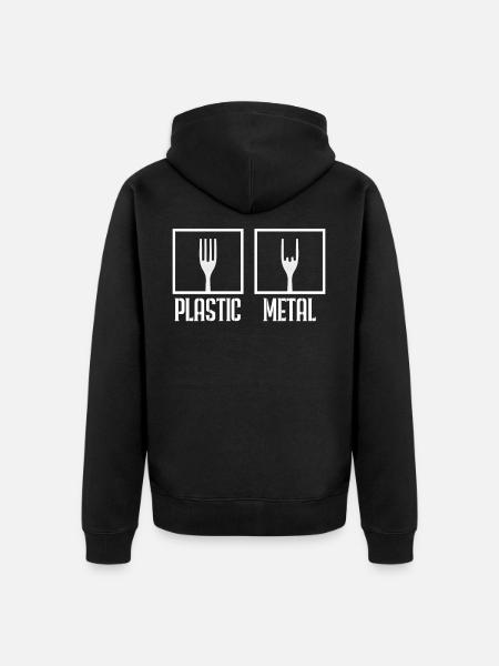 Plastic und Metall, Heavy Metal, Hardrock, Gabel - Ekologisk premiumluvjack unisex - svart
