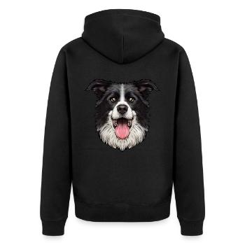 Australian Shepherd dog - Unisex Premium Organic Zip Hoodie - black - Back - Nico (187cm)