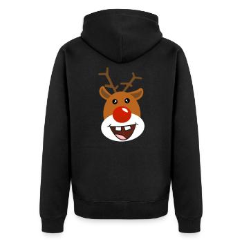 Renne de noel - Veste à capuche bio Premium Unisexe - noir - Dos - Nico (187cm)