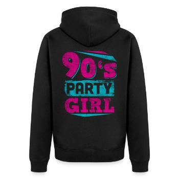 '90s Music Girls - Unisex Premium Organic Zip Hoodie - black - Back - Nico (187cm)