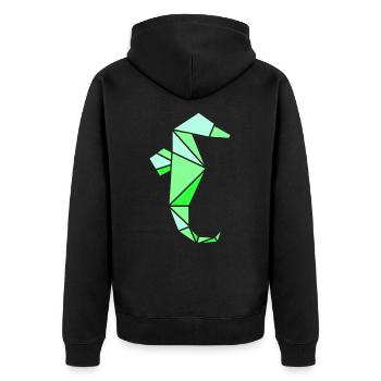 Origami Hippocampe - Veste à capuche bio Premium Unisexe - noir - Dos - Nico (187cm)